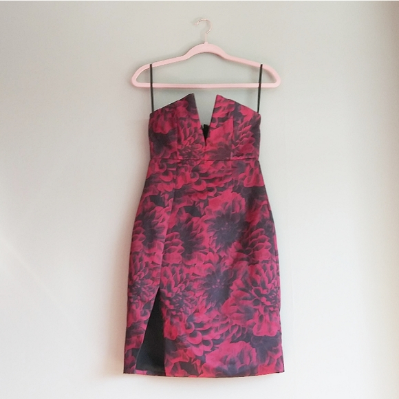 NWT Revolve NBD Floral Strapless Slit Dress - Picture 3 of 8